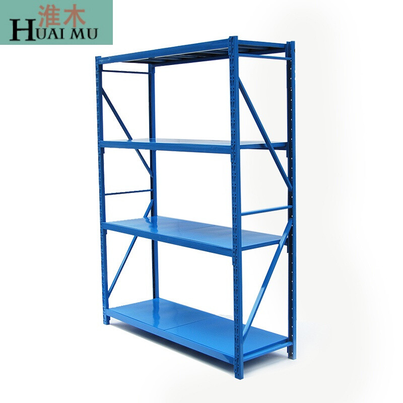 淮木（HUAIMU）仓储置物架家用貨架加厚钢制组装储物架库房轻型货架200*40*200c 100*50*200cm4层副
