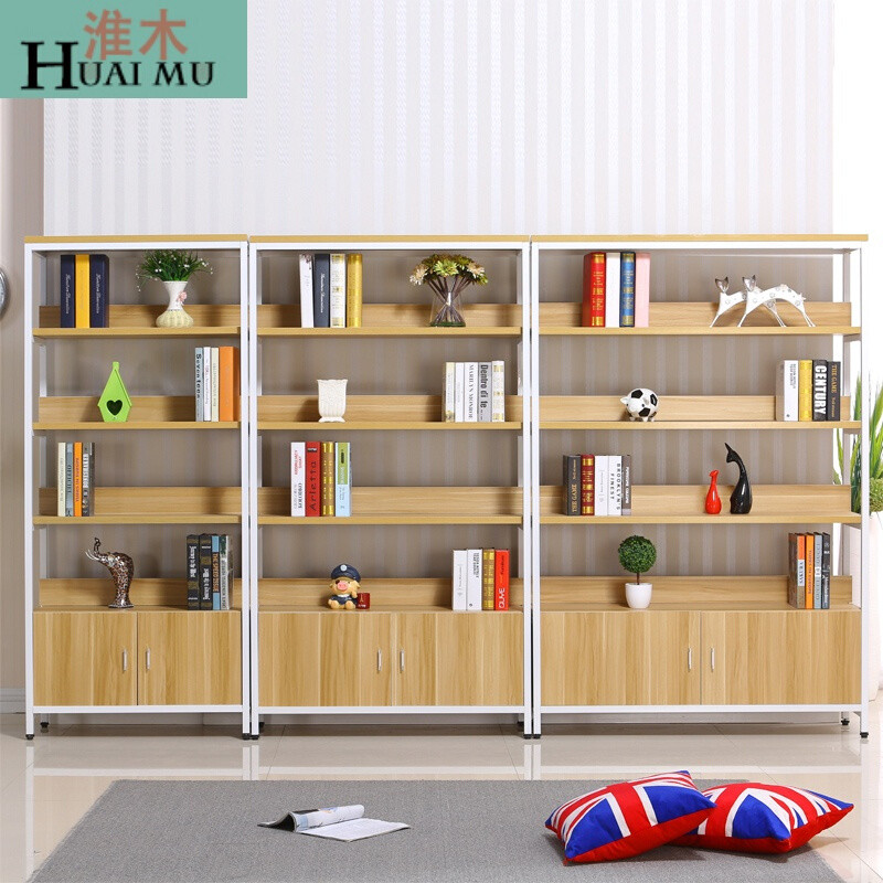 淮木（HUAIMU）钢木展示架货架书架陈列饰品架花架架隔断家用货柜展柜 80*30四层不带柜体
