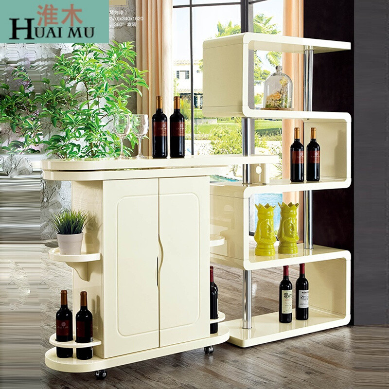 淮木（HUAIMU）酒柜吧台间厅柜进柜家用现代简约客厅餐厅隔断玄关柜厅柜鞋柜1637米黄色 1639米黄色亮光