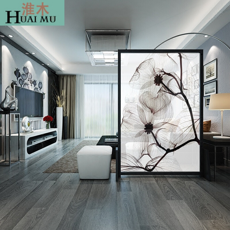 淮木（HUAIMU）中式屏风隔断玄关客厅时尚简约现代卧室酒店实木移动座屏玉兰花橡木200c 橡木100cm*180cm无镂空
