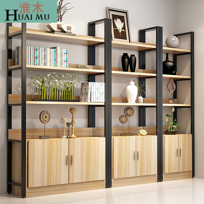 淮木（HUAIMU）货架货柜展示架仓储家用置物架展示柜带 100*30*182五层带柜