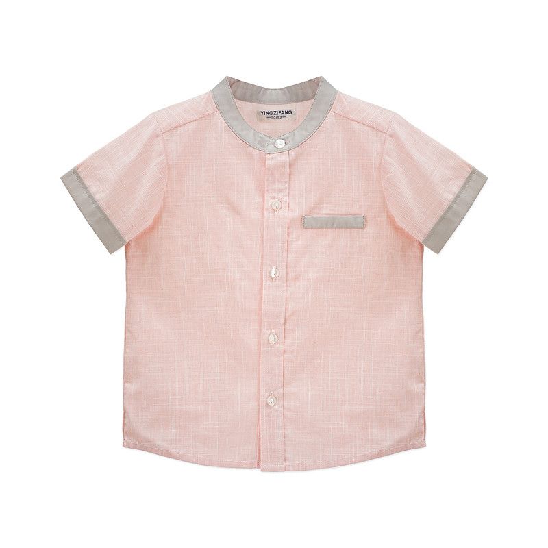 纯色短袖衬衫 120cm 粉红