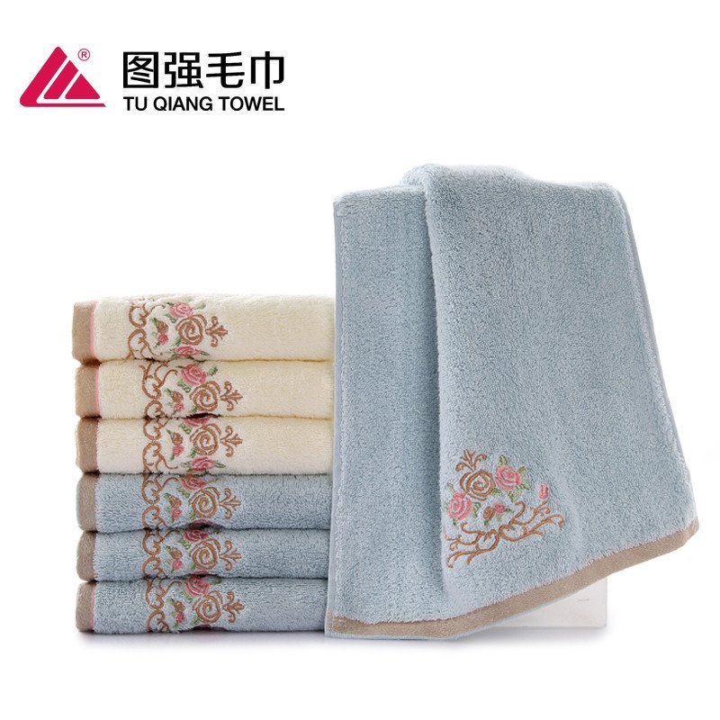 图强花篮纯棉毛巾加厚成人全棉洗脸毛巾情侣面巾素色吸水超柔软_1 34*76cm 随机色