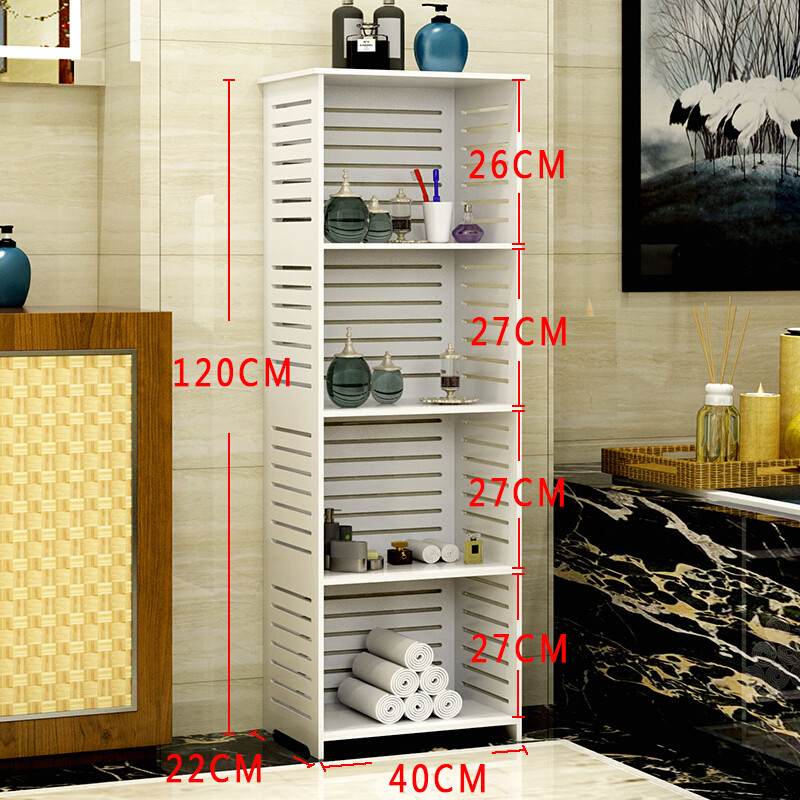雕花客厅置物架简约卧室书架层架防水卫生间落地多层简易书架 四层120*40*22