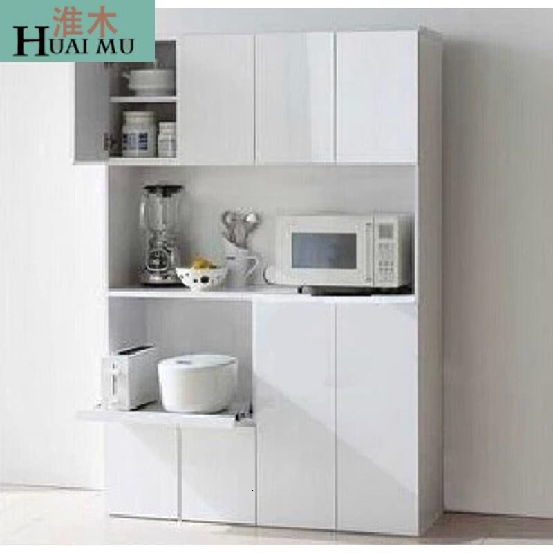 淮木（HUAIMU）现代简约餐边柜子橱柜碗柜微波炉柜客厅储物柜酒柜书柜文件柜D款浅胡桃色4_8 B款浅胡桃色