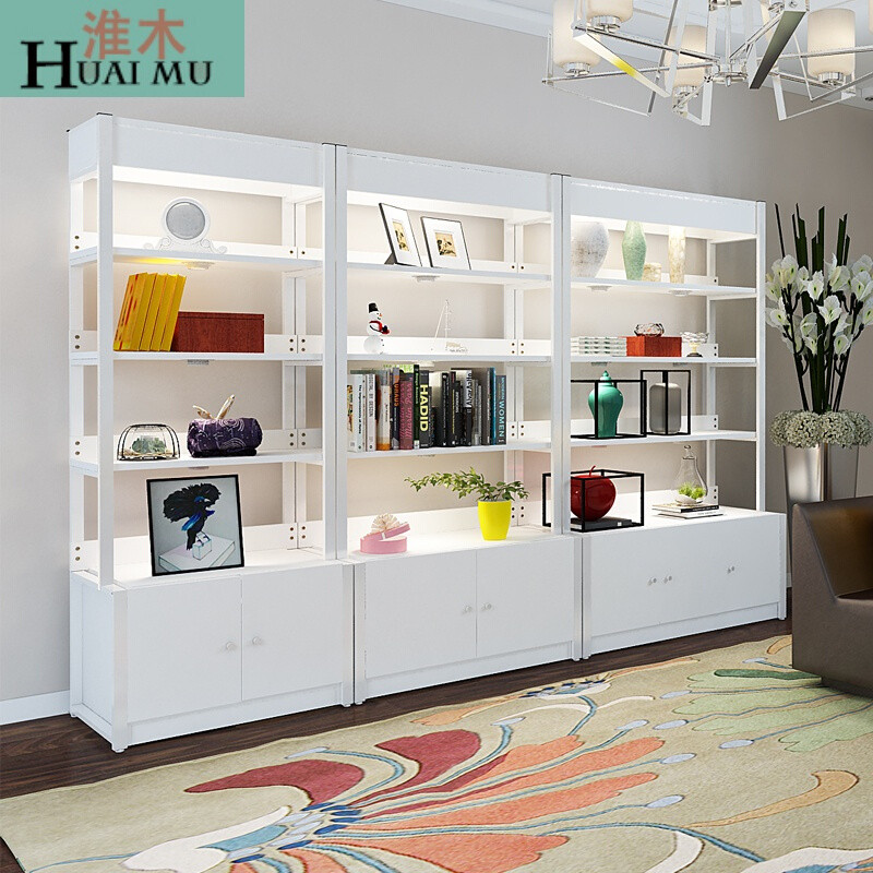 淮木（HUAIMU）货架货柜展示架隔断陈列柜家用置物架精品展柜化妆品展架书柜 60*40*158长宽高含柜四层