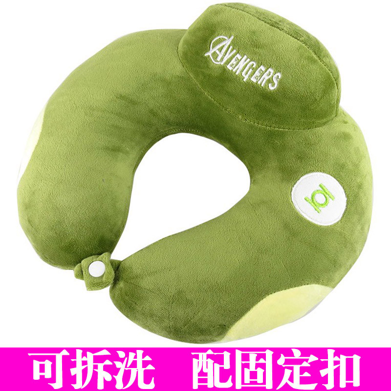 u型枕头护颈枕护脖子颈椎枕卡通飞机脖枕旅行枕午睡枕u形保健靠枕_2 默认尺寸 升级款-小绿灯【送眼罩耳塞】