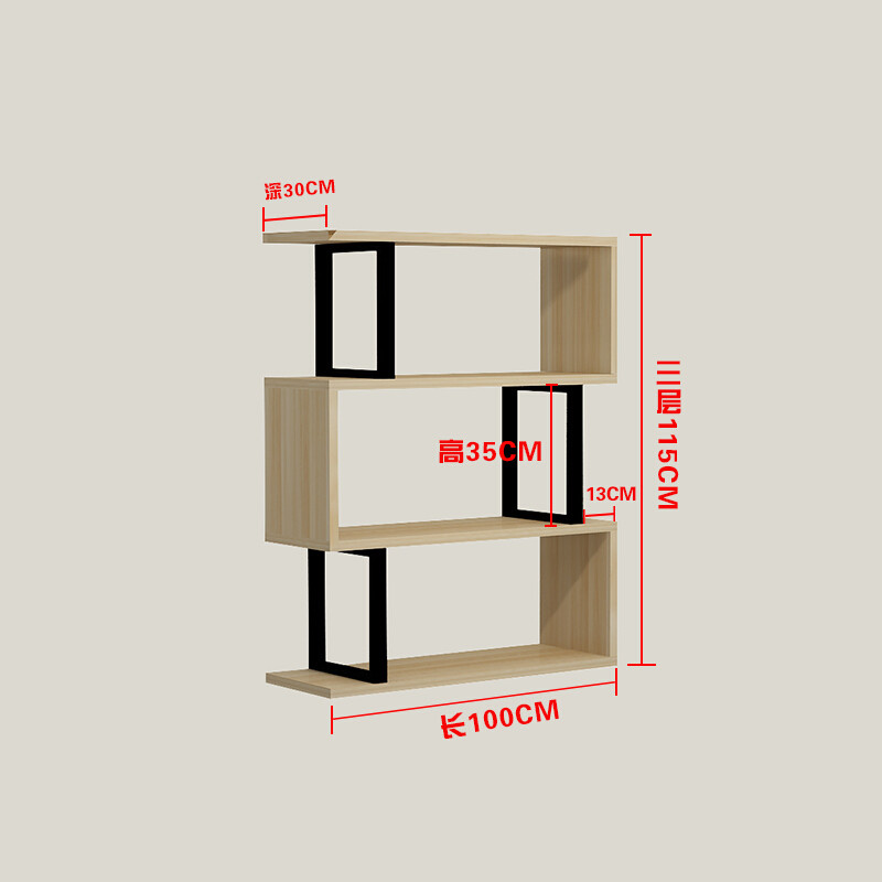 铁艺客厅隔断书架置物架现代简约书柜自由组合落地展示架储物架_1 三层长100*宽30
