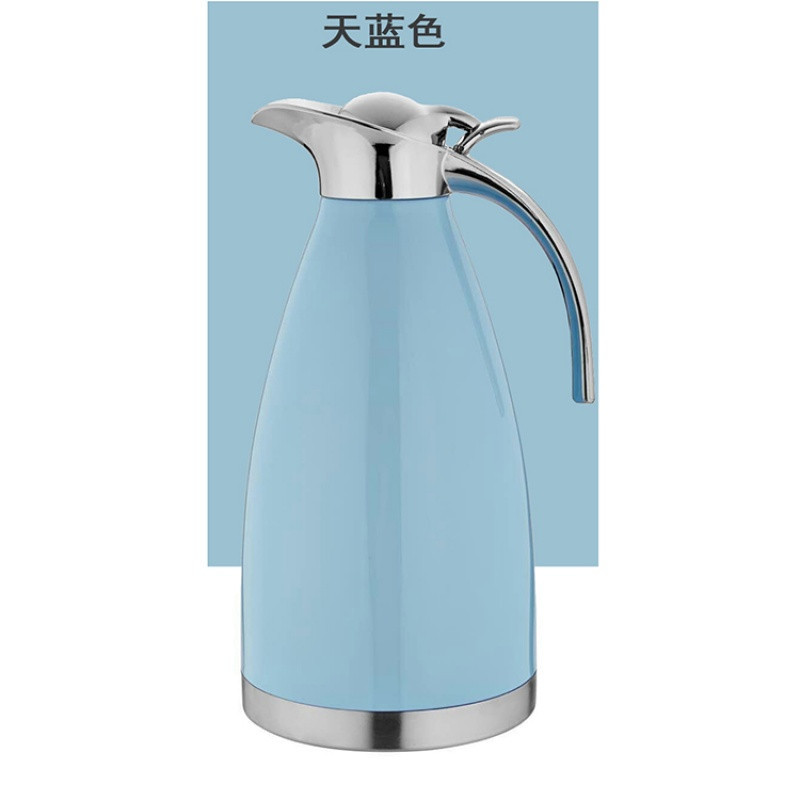 保温壶家用304不锈钢保温水壶保温瓶暖瓶欧式热水瓶暖壶酒店饭店_21 2000ML天蓝色(304)送杯刷