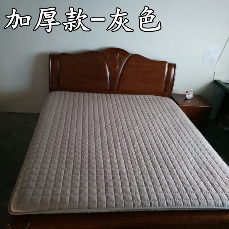 纯棉床笠单件全棉夹棉棕垫保护套加厚防滑1.8m米床垫套双人_7_1 加厚款床笠-灰色