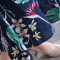 佐露絲RALOS2017新款裙子女夏季短袖碎花长裙收腰修身显瘦复古印花棉麻连衣裙 2XL 菠萝