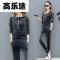 高乐途金丝绒套装女春秋新款潮时尚韩版休闲运动服宽松套头卫衣两件套bf_9 L 蓝色