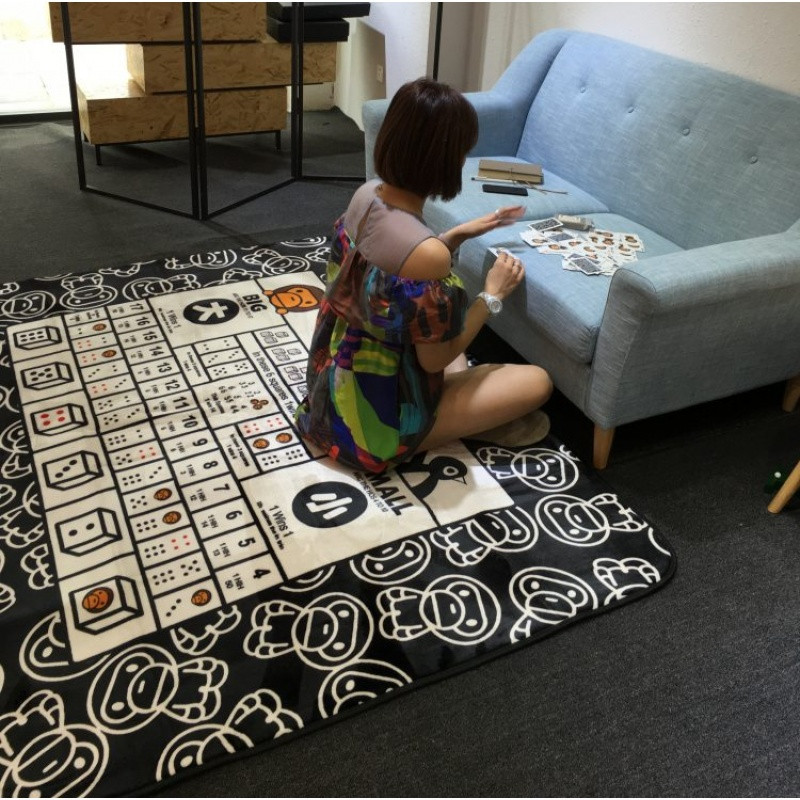 圣诞款飞行棋地毯地垫婴儿童游戏爬行毯沙发客厅卧室床边瑜伽垫子_16 milo猴送扑克牌