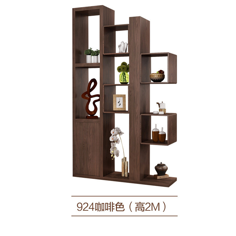 淮木欧式玄关柜酒柜隔断鞋柜厅柜客厅隔断柜装饰柜简约现代双面屏风893(高2M)组装 924咖啡色(高2M)
