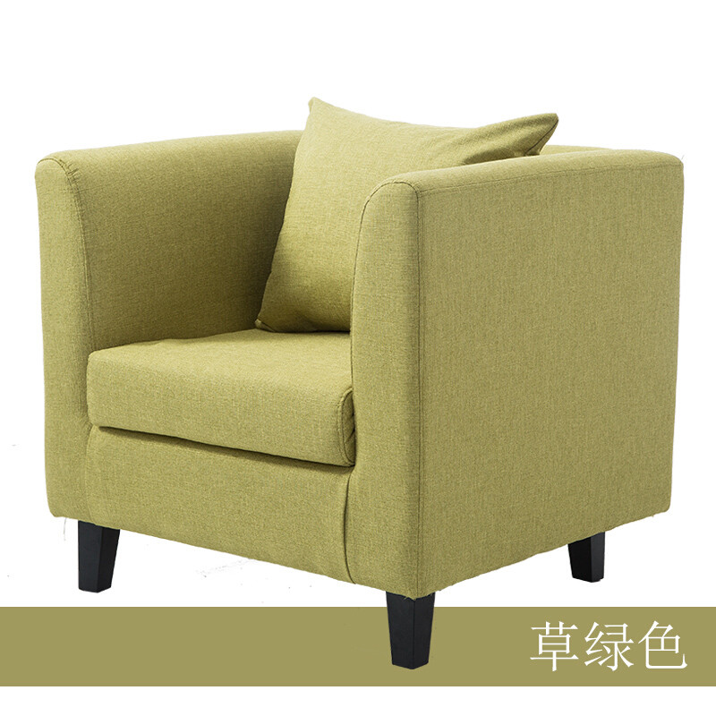 淮木沙小户型客厅组合家具简约现代布艺沙家具组合 塑料脚-草绿色