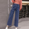 古德奈新款韩版宽松直筒九分牛仔裤女秋 学生高腰显瘦阔腿长裤子春季 掌9940 XL 9940深蓝色