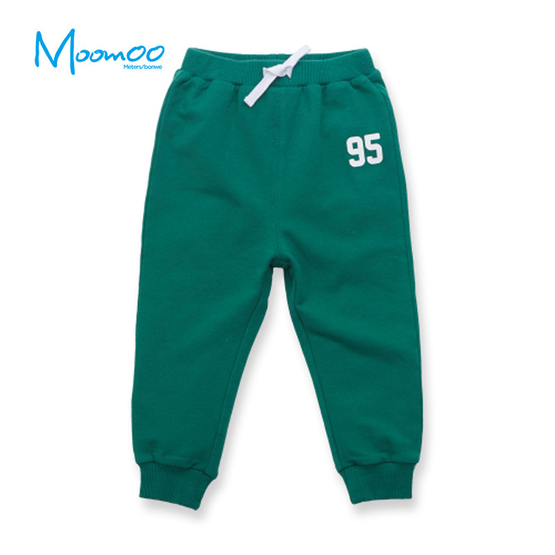 MINI MOOMOO 中性婴童多彩收脚口长裤 80/47 青叶绿