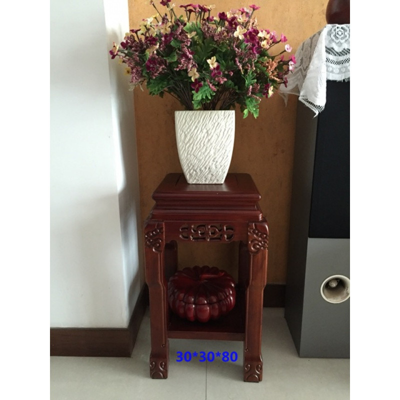 客厅花架实木榆木鱼缸架奇石桌盆景架吊兰架绿萝架超承重鱼缸底座_6 30*30*80