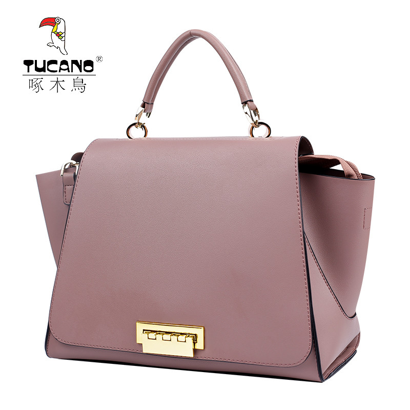 啄木鸟TUCA7新品潮手提包斜跨包单肩包女士子母包WBK1511Y-89_KUY63 粉红色