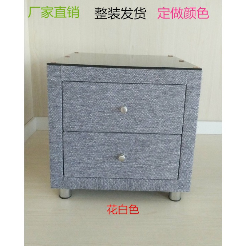现代简约迷你慕斯圆形方形月牙异形床头柜布艺皮艺玻璃慕锶床头柜_7 橘红色-大尺寸