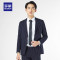 Romon/罗蒙男士休闲西服套西夏季条纹修身伴郎服西装外套2S71025_1 180/96A 藏青色