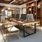 淮木美式loft实木办公桌椅工作台简约现代会议桌长桌办公家具工业风_1_0 牛角椅