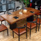 新款创意美式复古铁艺餐桌工业风格长方桌子实木家具大工作台办公会议桌 160*70*75松木5公分