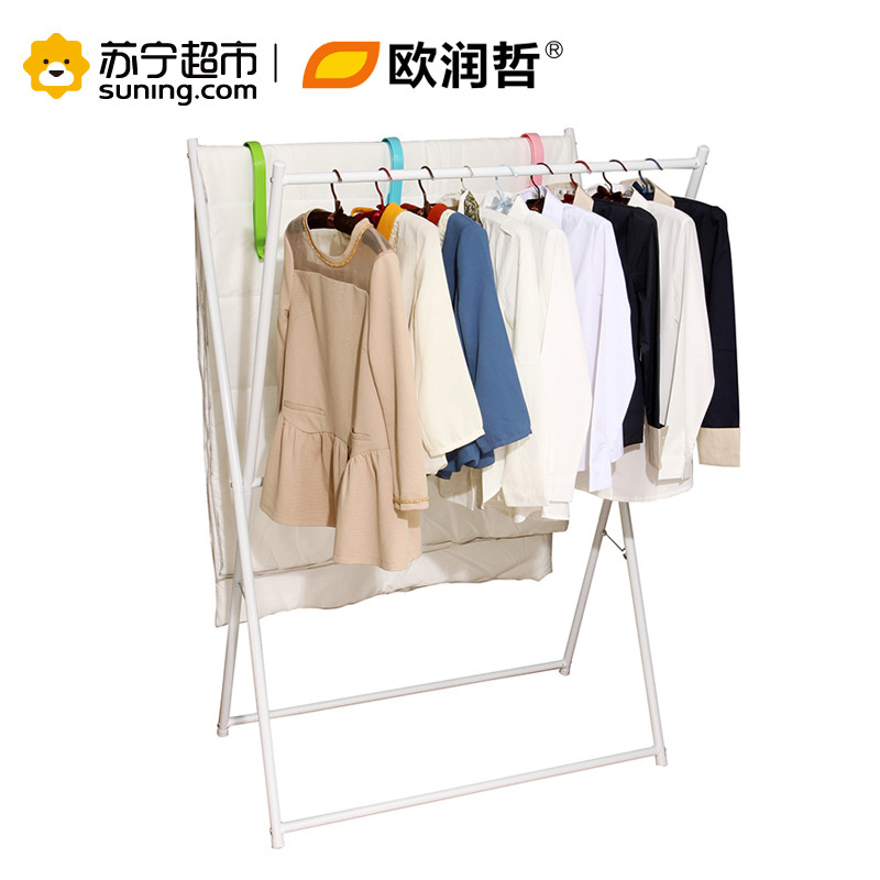 欧润哲(ORANGE) 台湾质造加粗加大可伸缩可升降多功能带轮可移动晾衣架衣帽储物置物架106623 106661