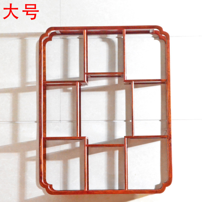 茶具架子置物架客厅小博古架壁挂中式实木茶壶摆放紫砂壶展示_8 日字形（大号）