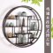 实木博古架中式挂壁式茶具架隔断置物架客厅展示小多宝阁古董架子_6 50圆形花板