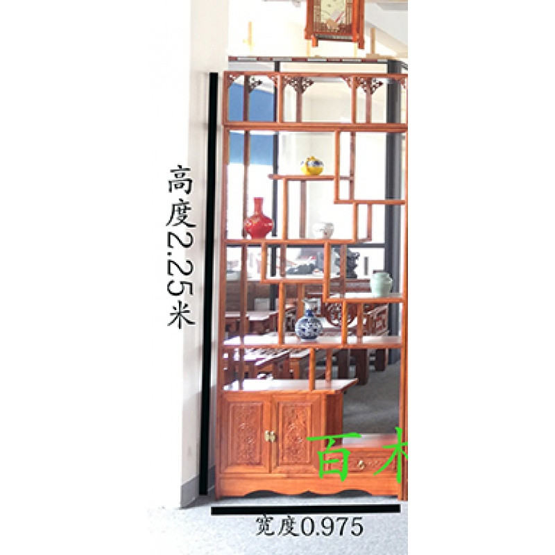 月洞门博古架中式隔断实木仿古书架古董架置物架月亮门红木客厅_7 A组合搭配款0.97米博古架单边不含运费