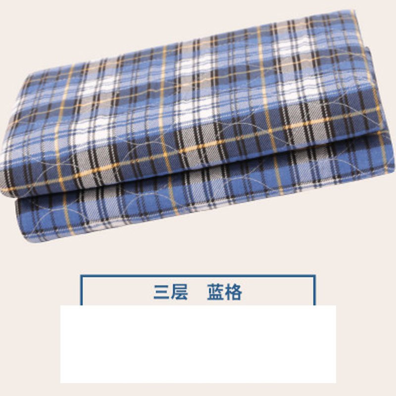 婴幼儿隔尿垫格子型成人可洗老年人床垫通用初生男女宝宝床上用品隔尿垫 蓝格60*90cm