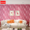 现代简约竖条纹无纺布纯色墙纸卧室客厅电视背景墙环保3D素色 玫红色/M550603