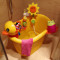 超大号儿童洗澡桶宝宝浴桶塑料泡澡桶婴儿浴盆小孩沐浴桶可坐加厚_2 大号黄色+向日葵