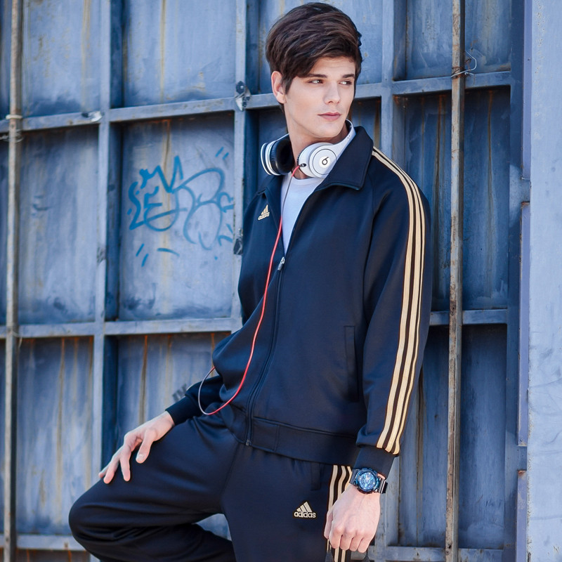 正品阿迪达斯跆拳道秋新款男防风夹克运动服休闲连帽外套 XL TR30J-BG