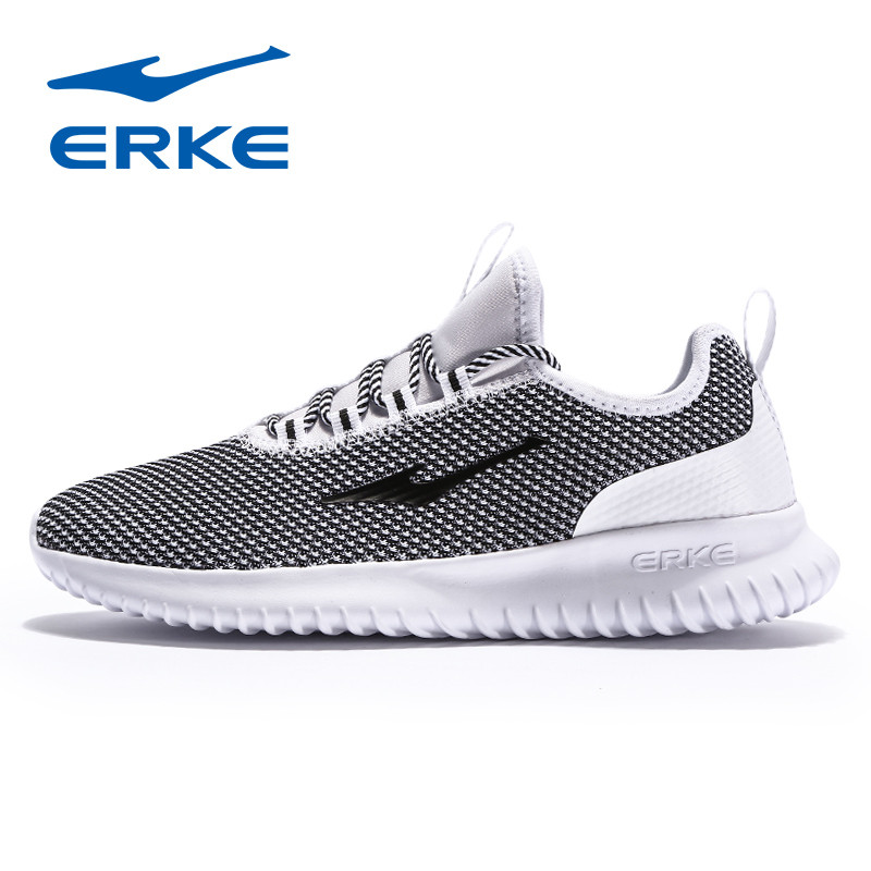 鸿星尔克（erke）针织男款舒适轻便跑步鞋运动鞋51118214010 正白 40码