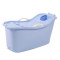 加厚泡澡桶家用塑料洗澡桶儿童浴缸大号浴盆带盖子_1 绿色+礼包+1.2米