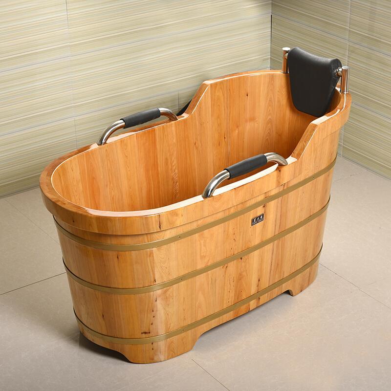 泡澡大木桶沐浴木质浴缸沐浴盆扶手洗澡桶浴桶定做套餐二1.6米_9 套餐二1.3米