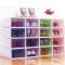 6个装加厚透明鞋盒鞋子收纳盒鞋柜塑料抽屉式鞋盒子简易组合整理多色多款多功能生活日用收纳用_9_9 蓝色【马卡龙男鞋盒】6个装33x22x13.8cm