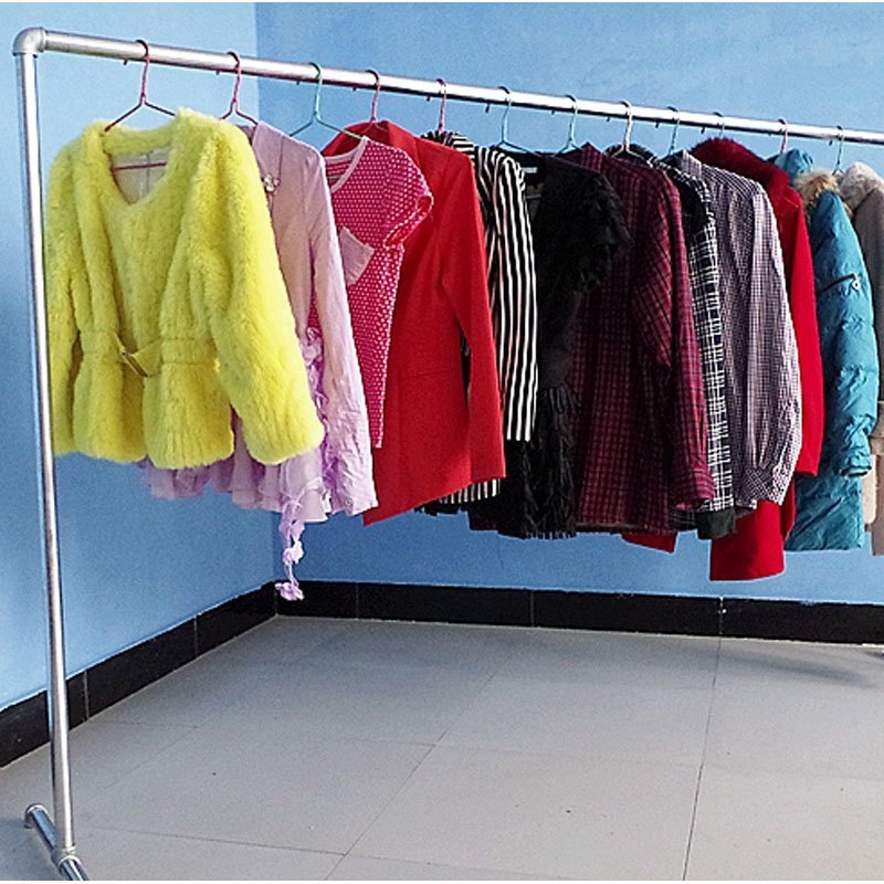服装架展示架地摊落地晒被不锈钢货架挂衣服架子单杆架水管晾衣架多色多款多功能时尚创意服装店家_7 一寸1.6mm特固长2.5米*高1.6米