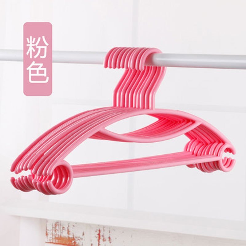 20个防滑无痕塑料衣架挂衣架成人家用凉衣服撑子晾晒衣挂多色多款多功能生活日用家庭清洁生活日_2_3 20个8101粉色