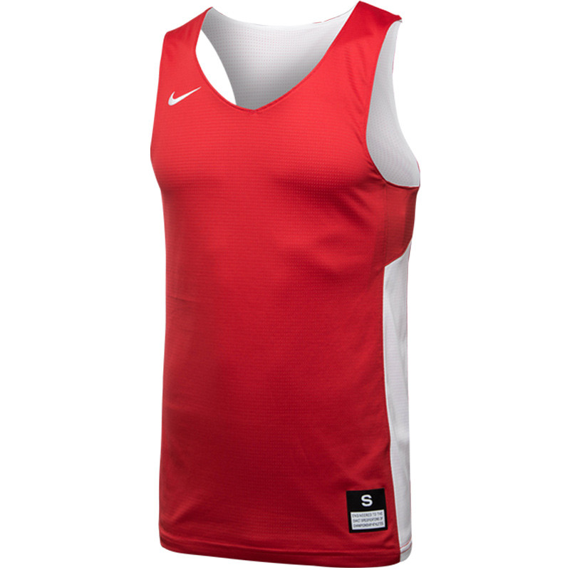 耐克NIKE REVERSIBLE 男子健身训练无袖T恤 两面穿 篮球运动背心867767 S 658队红/团队白