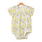 婴儿连体衣服夏季新生儿纯棉三角爬服男女宝宝短袖薄款三角哈衣 黄色 90cm