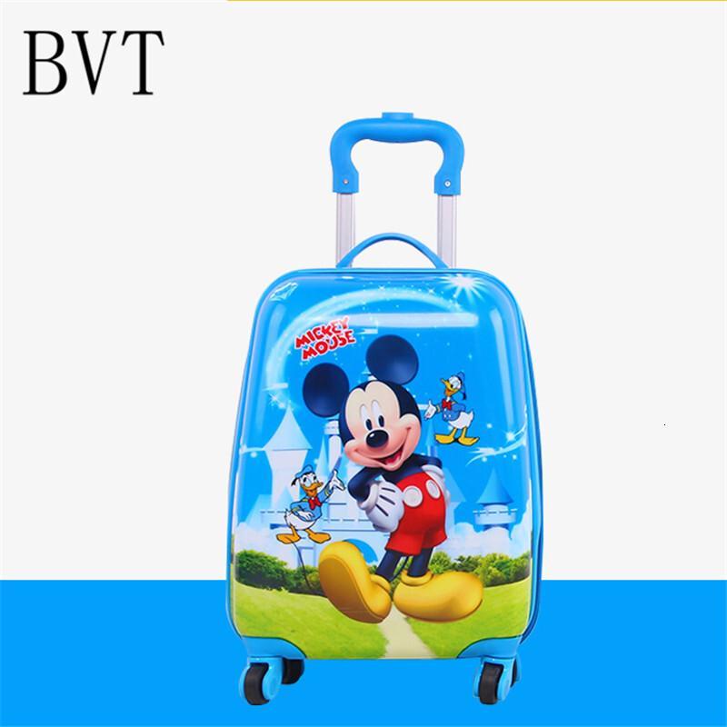 BVT儿童拉杆箱16寸男女旅行箱卡通登机箱行李箱18寸万向轮小拖箱学生_4 默认尺寸 公主抱狗方形