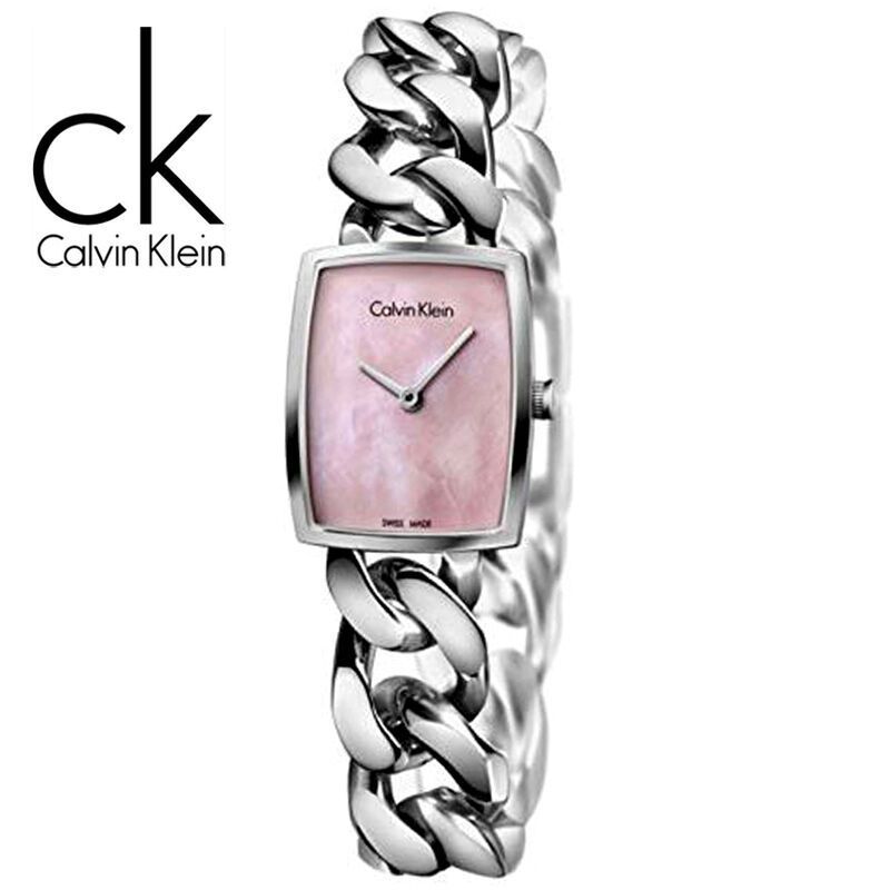 卡尔文·克莱恩(Calvin Klein)手表时尚简约个性AMAZE系列女表方形金属盘手镯式表链石英表 K5D2M12E