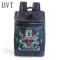 BVT软皮双肩包中国风复古狮子头仙鹤祥云官服刺绣双肩包大容量旅行背包_8 蓝龙