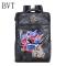 BVT青年潮包中国风潮复古狮子头刺绣见鹊有喜双肩书包个背包_8 黑狮子