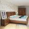 老故居 床 实木床 现代中式全实木家具 木质婚床 双人床1.8 1.5米 卧室家具 【高箱+1200元-抽屉+1300元】
