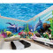 儿童卡通海豚乐园主题背景墙纸卧室大型高档壁纸壁画海洋海底世界_2_1