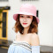 渔夫帽女夏韩版时尚百搭日系短文艺学生潮夏季出游防晒遮阳帽子 皮粉色
